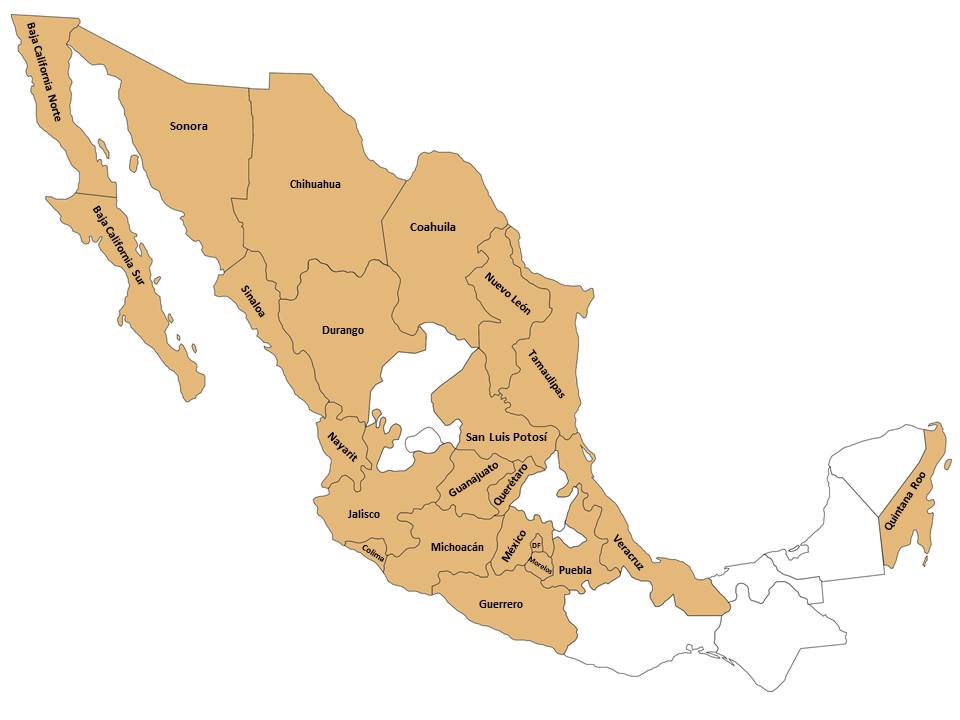 Mexico Map - Labeled 2015-03-30